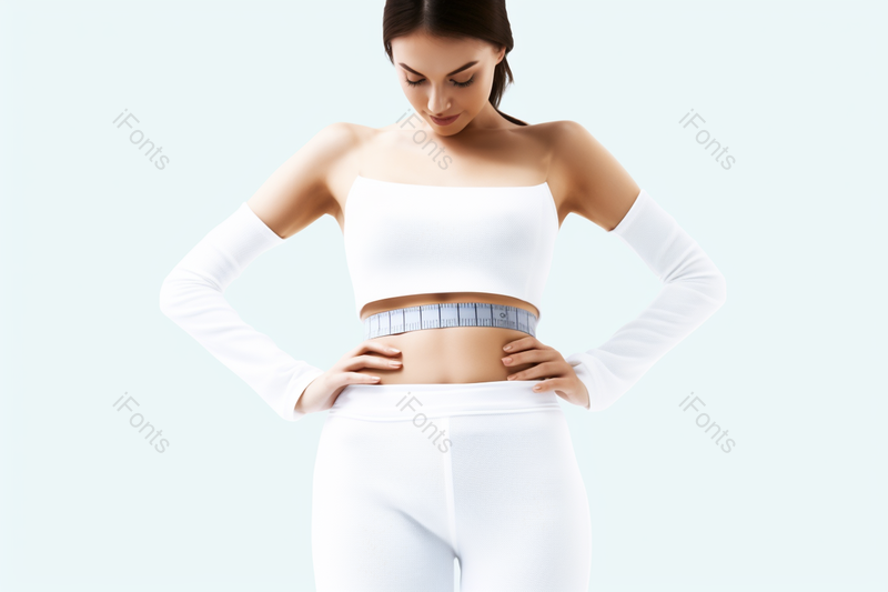 运动美女展示腰围测量瘦身,高清,摄影图,摄影图片,图片大全,摄影图免费下载